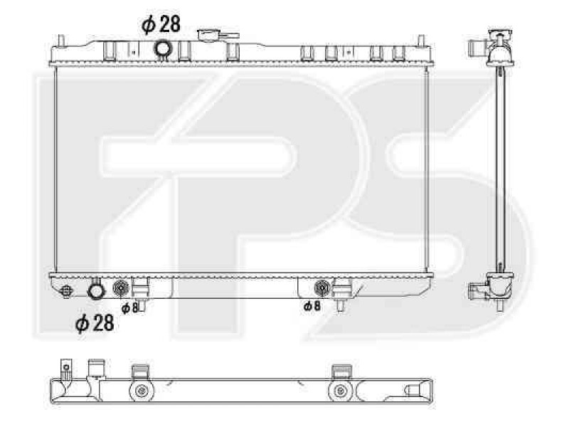 Радіатор охолодження двигуна Nissan Almera Classic (06-13) 1.6 АКПП, конд. (NRF)