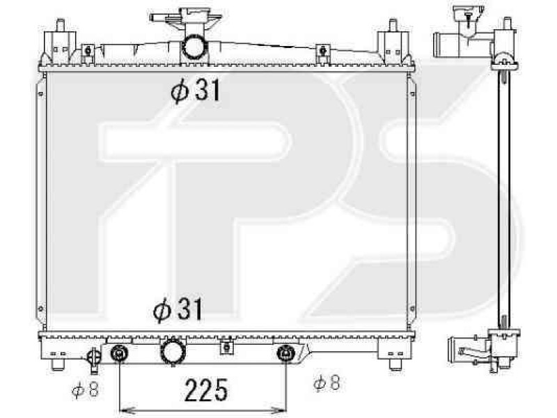 Радіатор охолодження двигуна Toyota Yaris 1999-2006