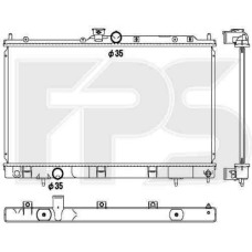 Радіатор охолодження двигуна Mitsubishi (NRF) FP 48 A1366-X