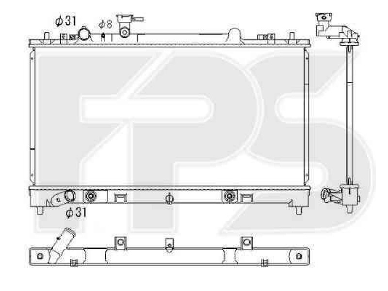 Радіатор охолодження двигуна Mazda 6 (GH) 2010-2013
