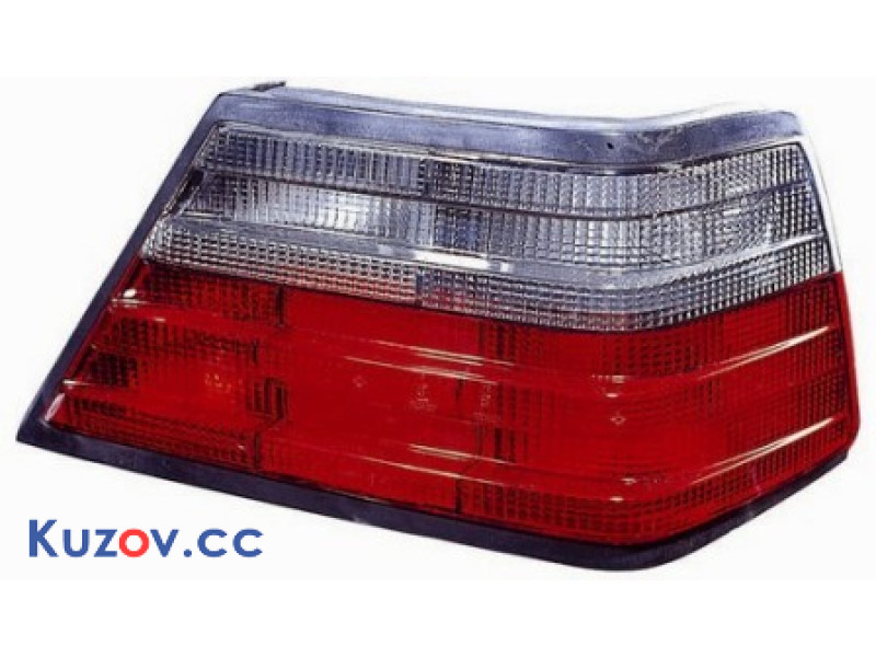 Ліхтар задній Mercedes E-Class W124 84-96 правий (Depo) червоно-димчастий, біла вставка 440-1910R-UE-SR