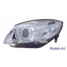 Фара передня права Skoda Fabia 2, Roomster 07-10 (Depo) електричних ма., линзованная 5J2941018A