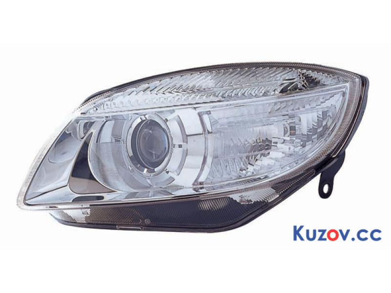 Фара передня права Skoda Fabia 2, Roomster 07-10 (Depo) електричних ма., линзованная 5J2941018A
