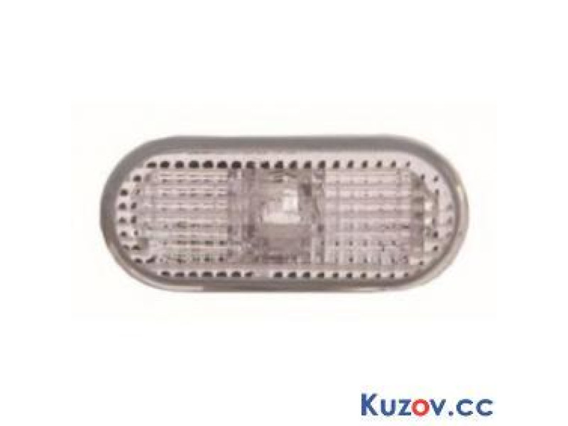 Повторювач повороту на крилі VW Caddy 04-15 лівий/правий, білий (рифлений, з біла вставкою) (Depo) 1J5949117A