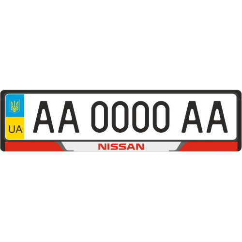 Рамка номера передня Nissan (універсальна) всі моделі 2000-2023 XYZ 