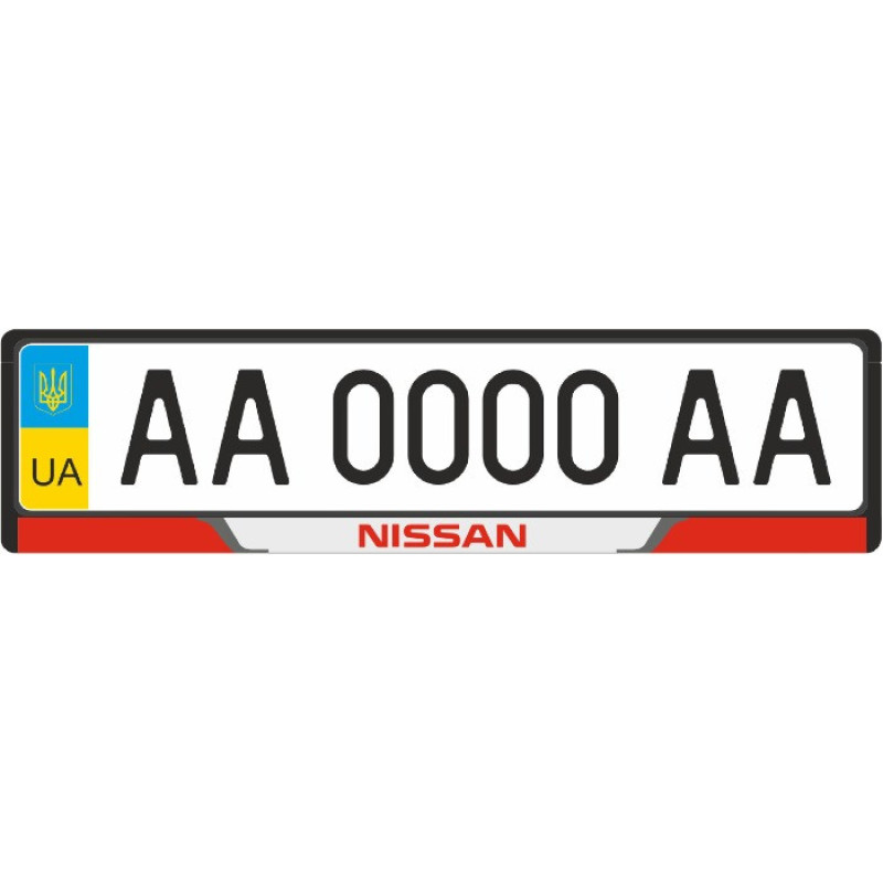 Рамка номера передня Nissan (універсальна) всі моделі 2000-2023 XYZ 