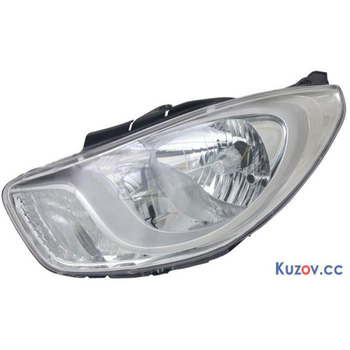 Фара передня Hyundai i-10 2007-2013 права, ел. кор.(Depo) хром 921020X120