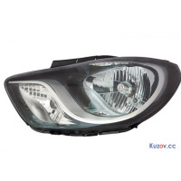 Фара Hyundai i-10 07-13 ліва, ел. кор.(Depo) чорна 921010X220