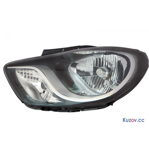 Фара передня Hyundai i-10 2007-2013 ліва, ел. кор.(Depo) чорна 921010X220