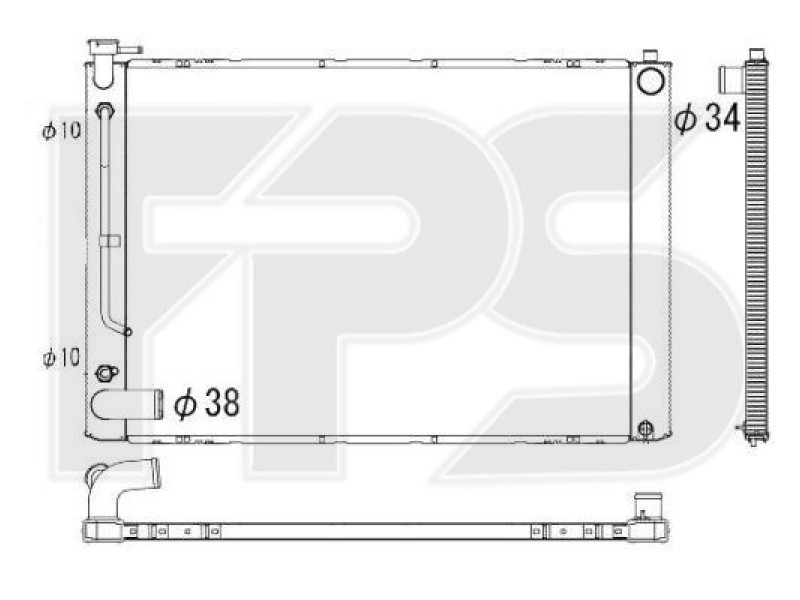 Радіатор охолодження двигуна Lexus RX300, RX330 03-08 (AVA) 1604120312
