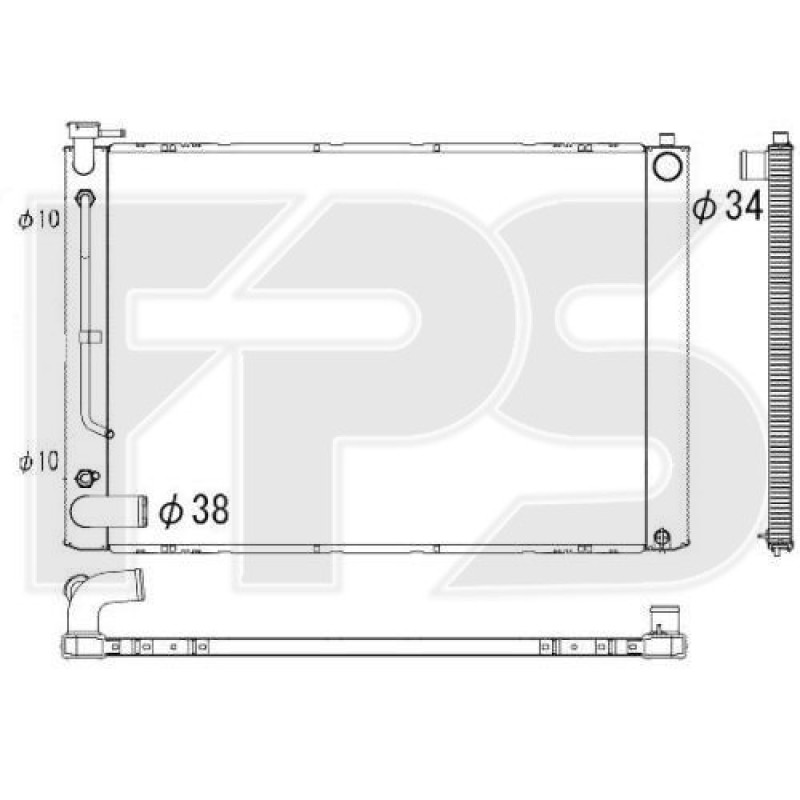 Радіатор охолодження двигуна Lexus RX300, RX330 03-08 (AVA) 1604120312