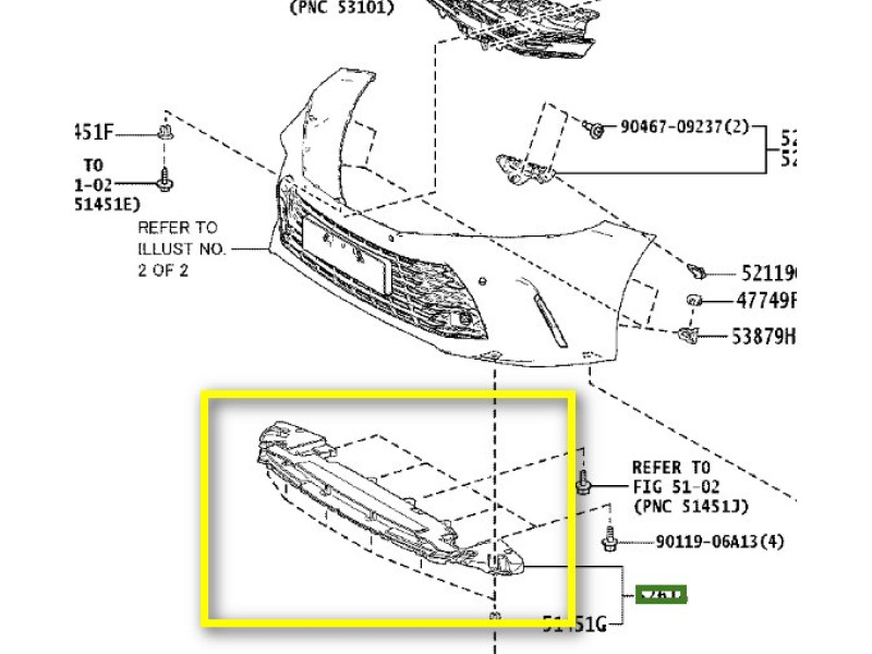 Захист переднього бампера Toyota Camry XV80 2024- FPS 5144133221