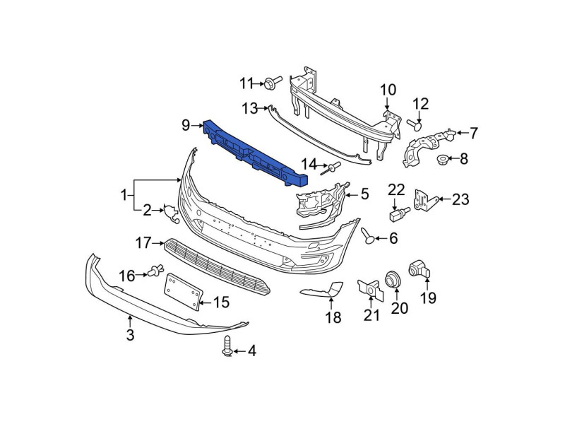 Абсорбер переднього бампера VW Golf 7 2013-2020 FPS 5GM807248C