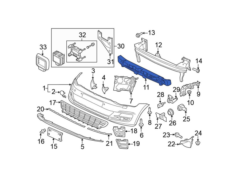 Абсорбер переднього бампера VW Golf 7 2013-2020 FPS 5GM807248C