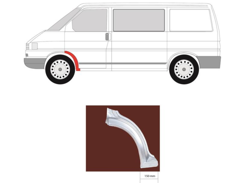 Ремчастина переднього крила задня ліва VW Transporter T4 90-03 (FPS)