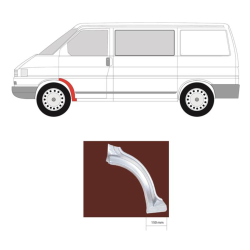 Ремчастина переднього крила задня ліва VW Transporter T4 1990-2003 Klokkerholm