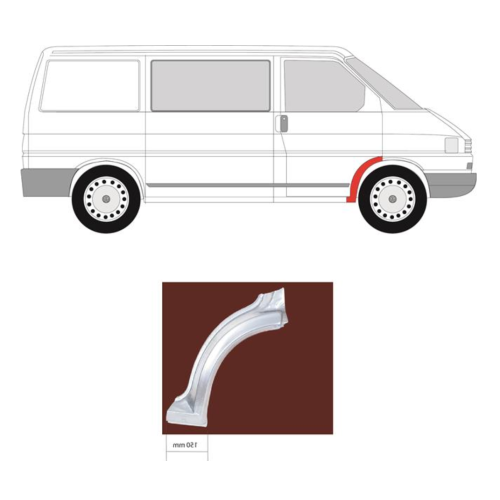 Ремчастина переднього крила задня права VW Transporter T4 1990-2003 Klokkerholm
