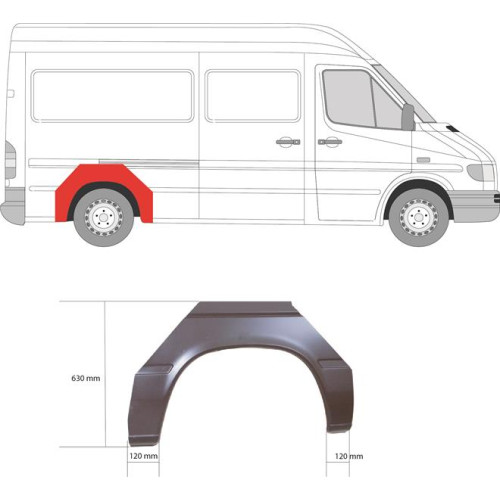 Арка задня ліва/права Mercedes Sprinter W901-W903, VW LT 2 1995-2005 Klokkerholm