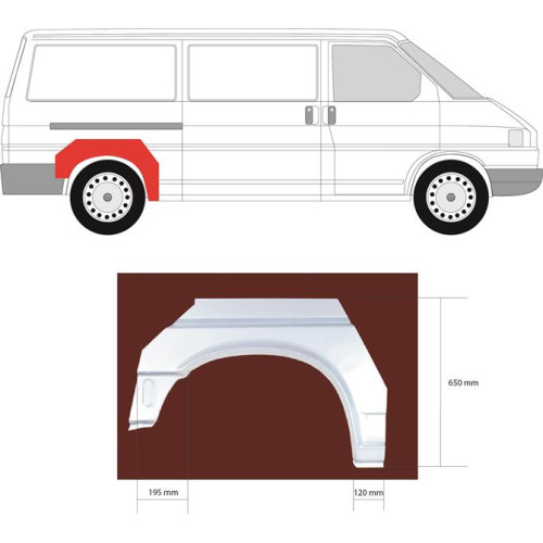 Арка задня права VW Transporter T4 1990-2003 довга база (PL)