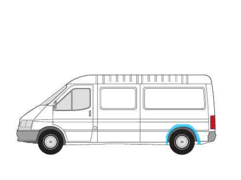 Арка задня внутрішня ліва Ford Transit 91-00 довга база (Klokkerholm)