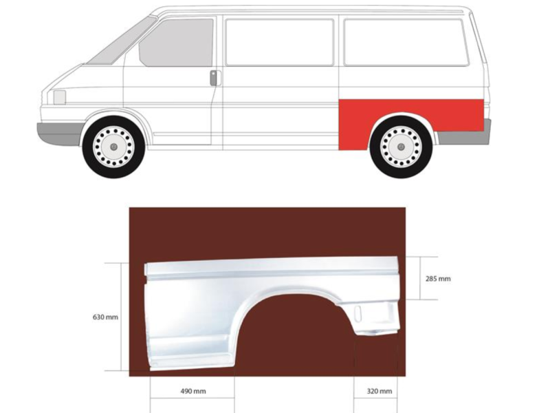 Арка задня ліва VW Transporter T4 довга база (PL)