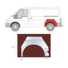 Арка задня ліва Ford Transit 00-13 коротка база (Klokkerholm) ремчастина