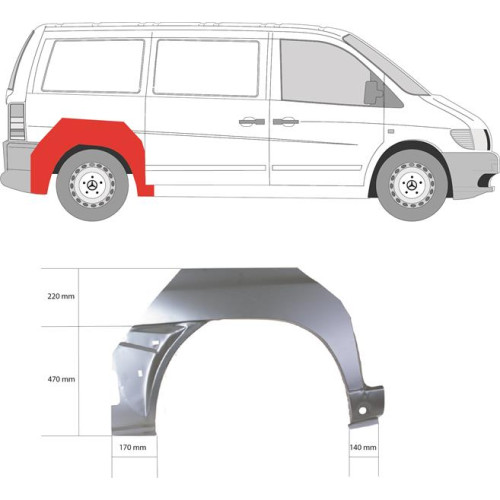 Арка задня ліва Mercedes Vito W638 1996-2003 (KH)