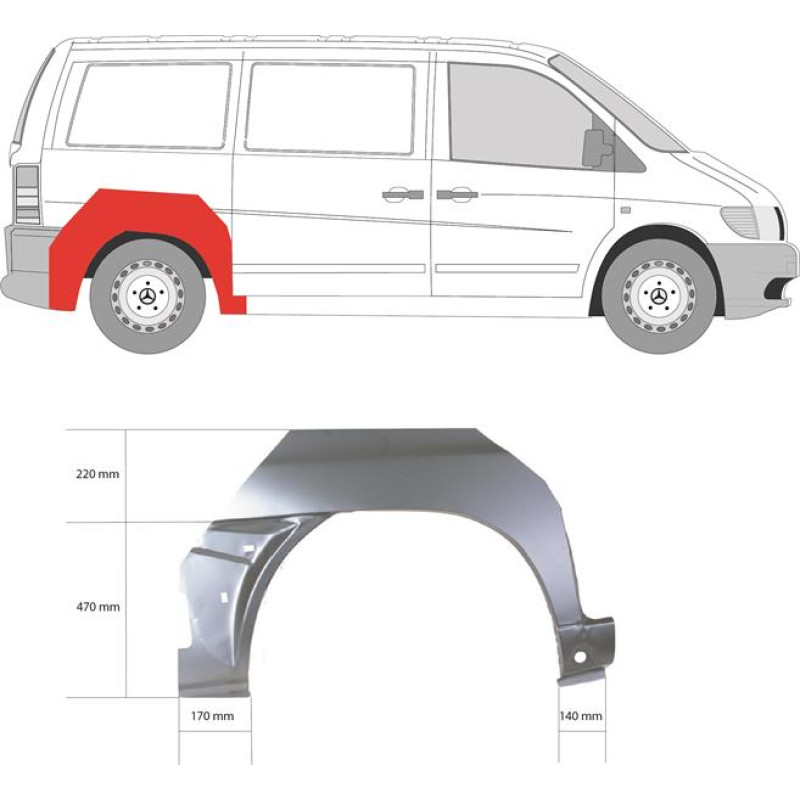 Арка задня ліва Mercedes Vito W638 96-03 (KH)