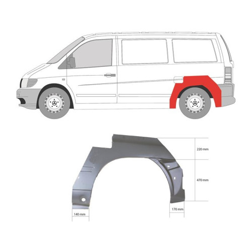Арка задня ліва Mercedes Vito W638 1996-2003 (LKQ)