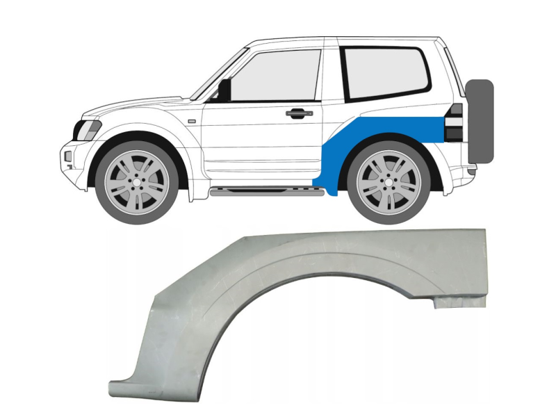 Арка задня ліва Mitsubishi Pajero 3 00-07 (Польща) 2 двері