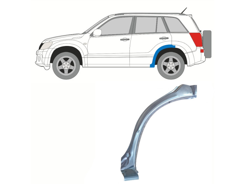 Арка задня ліва мала Suzuki Grand Vitara 06-14 (Polcar)