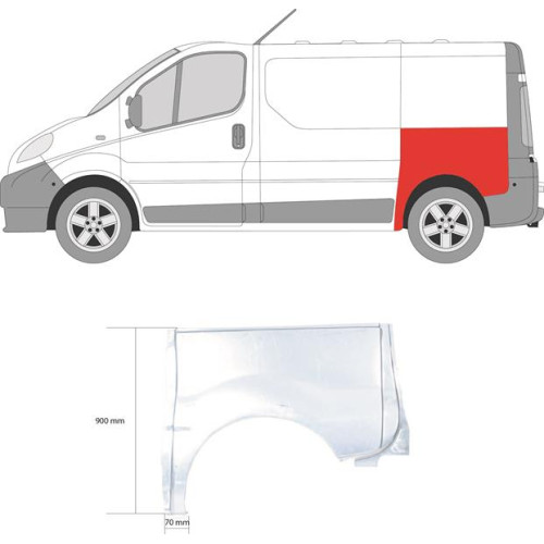 Арка задня ліва Renault Trafic 2, Opel Vivaro 2001-2014 коротка база