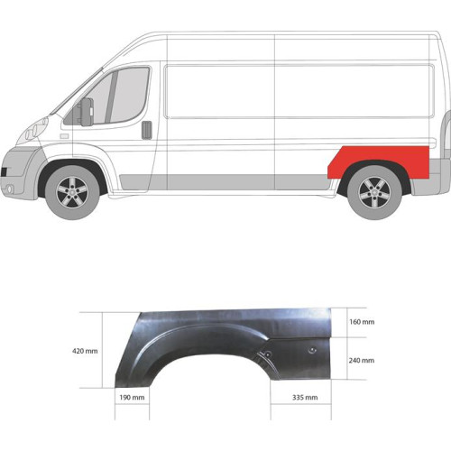 Арка задня ліва верхня Fiat Ducato, Citroen Jumper, Peugeot Boxer 06- (KH)