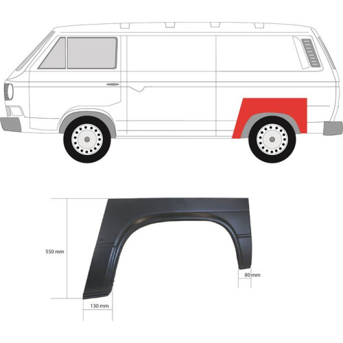 Арка задня ліва VW Transporter T3 80-91 (KH)