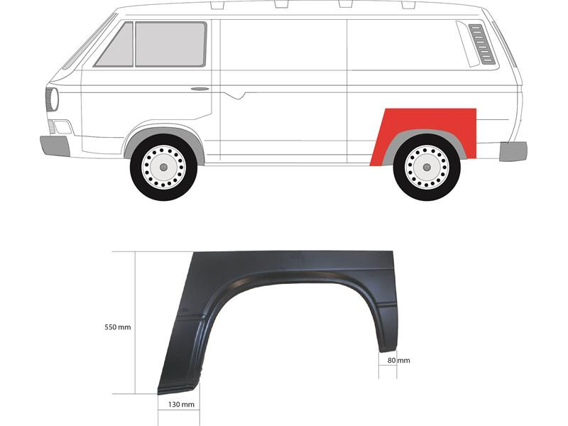 Арка задня ліва VW Transporter T3 80-91 (KH)