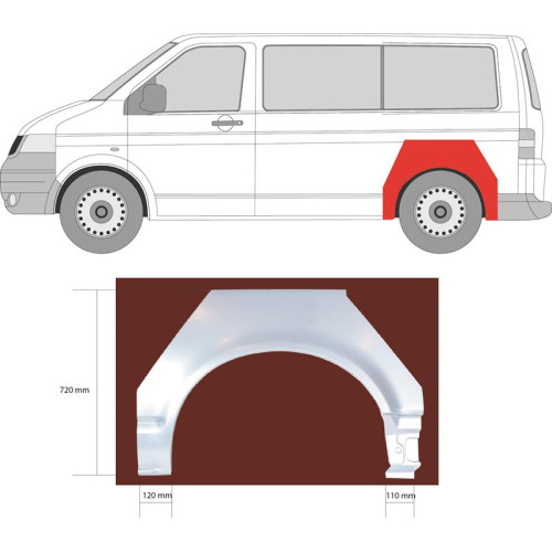 Арка задня ліва VW Transporter T5, T6 2003-2022 (KH) 9568591
