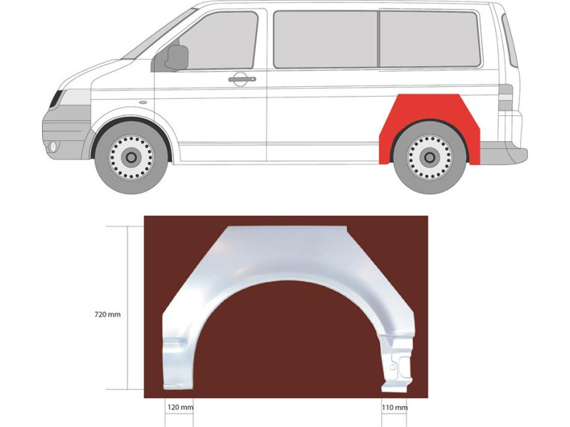 Арка задня ліва VW Transporter T5 03-15 (Klokkerholm)