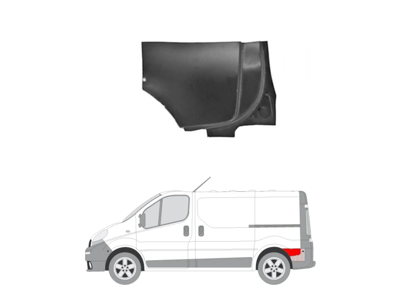 Арка задня ліва задня частина Renault Trafic 2, Opel Vivaro 02-14 
