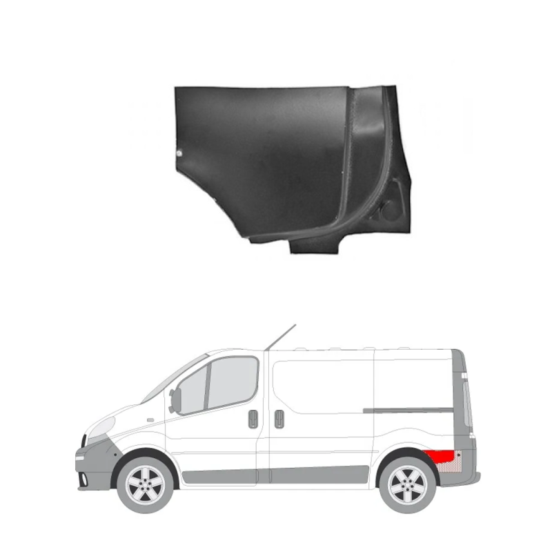 Арка задня ліва задня частина Renault Trafic 2, Opel Vivaro 02-14 (KK)