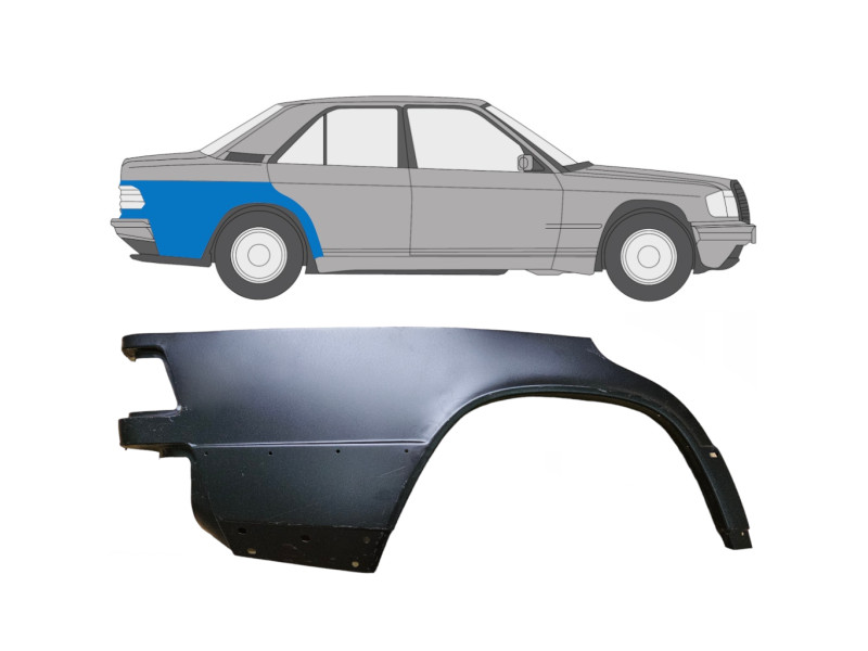 Заднє крило праве Mercedes 190 W201 (Klokkerholm)