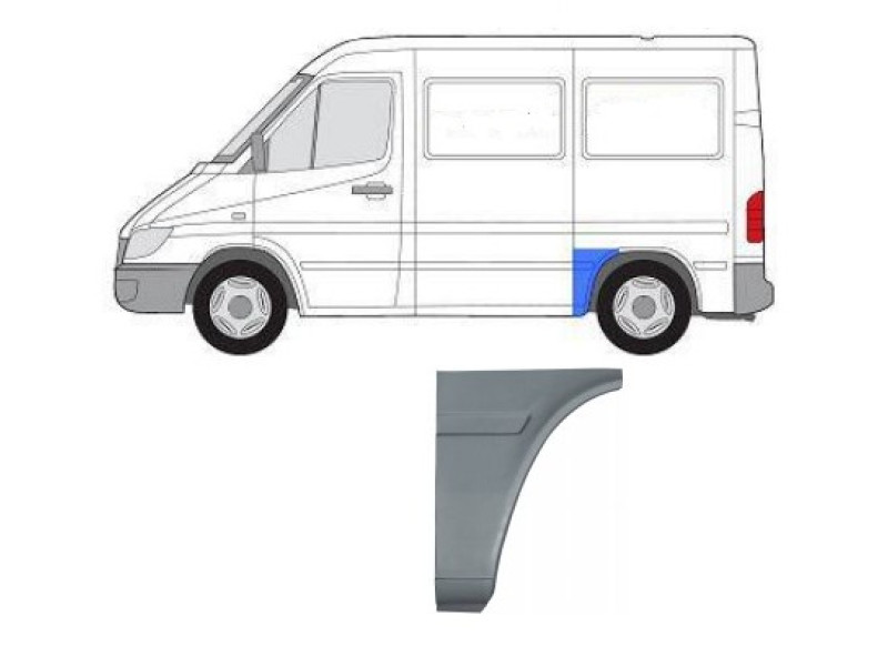 Арка задня перед колесом ліва Mercedes Sprinter W901-W903 95-06 коротка база (Klokkerholm)