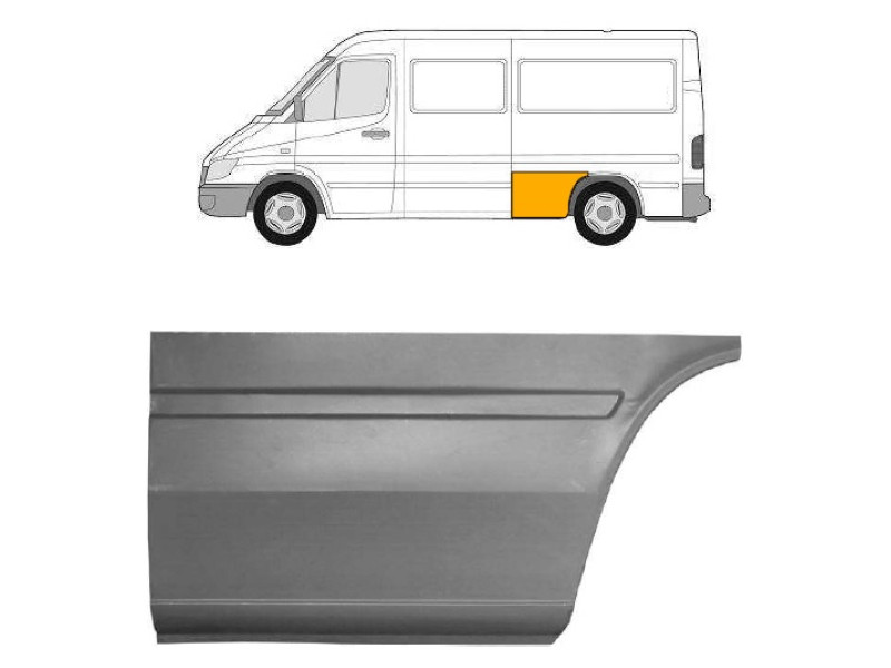 Арка задня перед колесом ліва Mercedes Sprinter W901-W903 95-06 середня база (Польща)