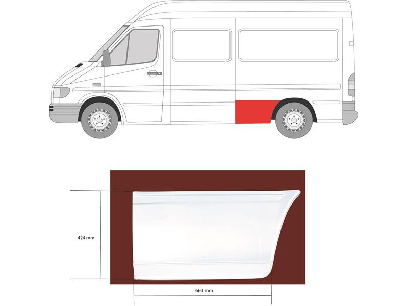 Арка задня перед колесом ліва Mercedes Sprinter W901-W903 95-06 середня база (KH)