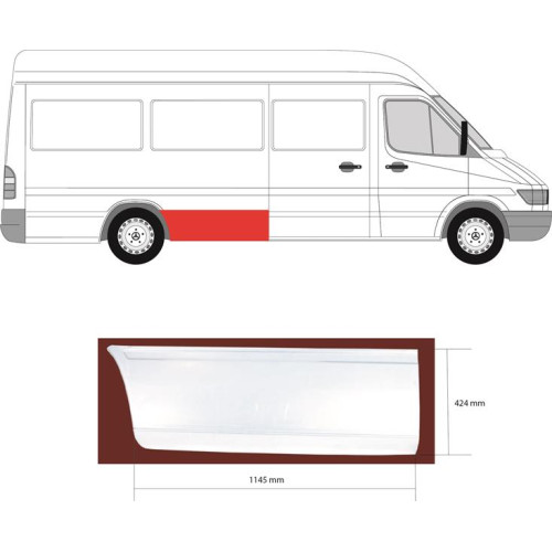 Арка задня перед колесом права Mercedes Sprinter W901-W903, VW LT 2 довга база (KH)