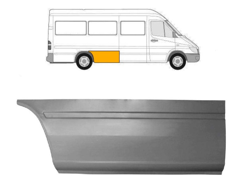 Арка задня перед колесом права Mercedes Sprinter W901-W903 95-06 довга база (Польща)