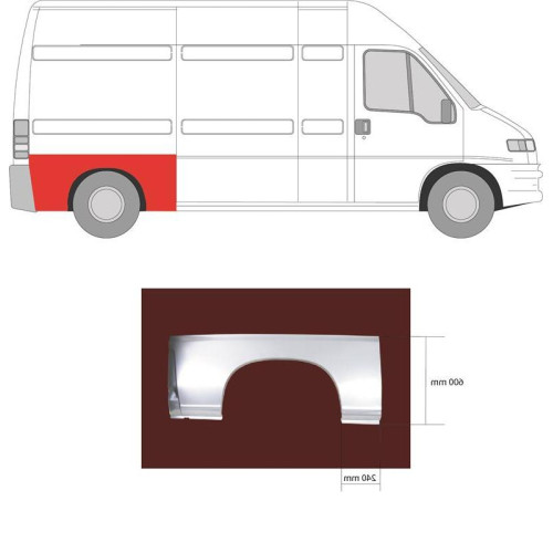 Арка задня права Citroen Jumper, Fiat Ducato, Peugeot Boxer 1994-2006 довга база