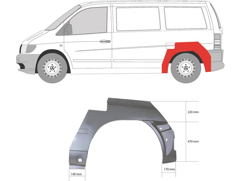 Арка задня права Mercedes Vito W638 96-03 (KH)