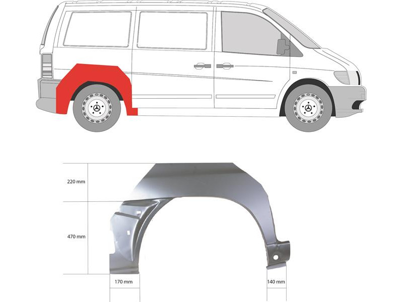 Арка задня права Mercedes Vito W638 96-03 (Klokkerholm)