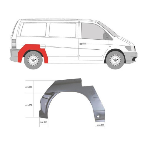 Арка задня права Mercedes Vito W638 1996-2003 (LKQ)