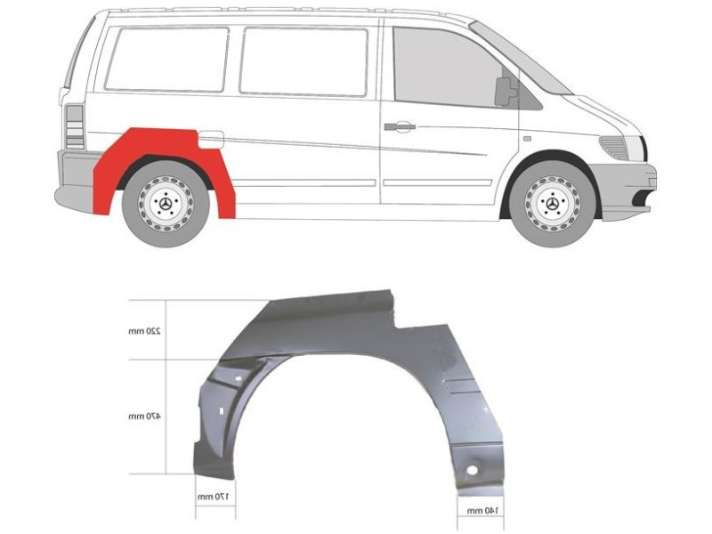 Арка задня права Mercedes Vito W638 96-03 (LKQ)